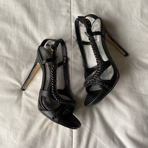 BEBE black sling back sandal heels